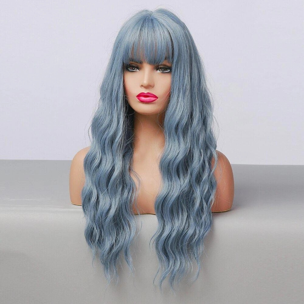 Long Wavy Blue Wig