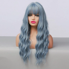 Long Wavy Blue Wig