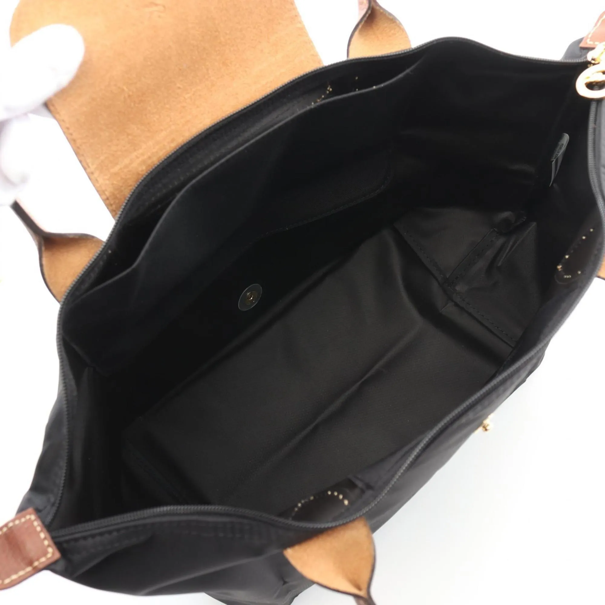 Longchamp Canvas Leather Tote Bag (Pre-Owned)