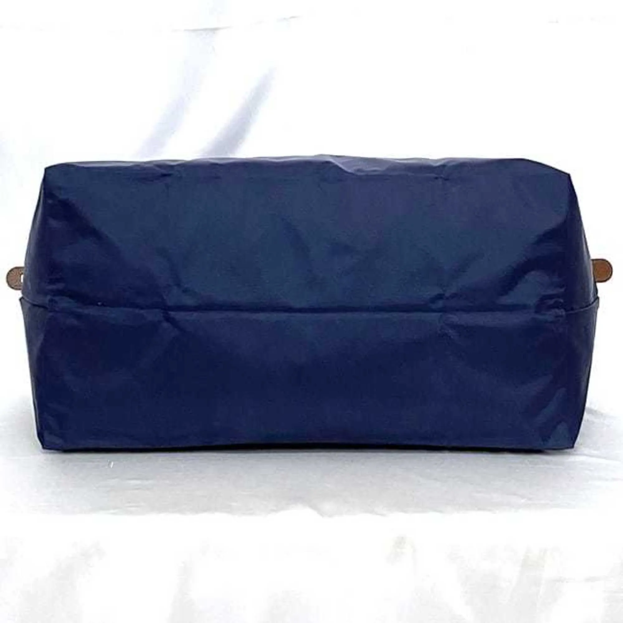 Longchamp Navy Nylon Leather Handbag Tote Bag (Pre-Owned)