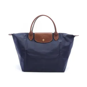 Longchamp  Navy Nylon Leather Tote Bag (Pre-Owned)