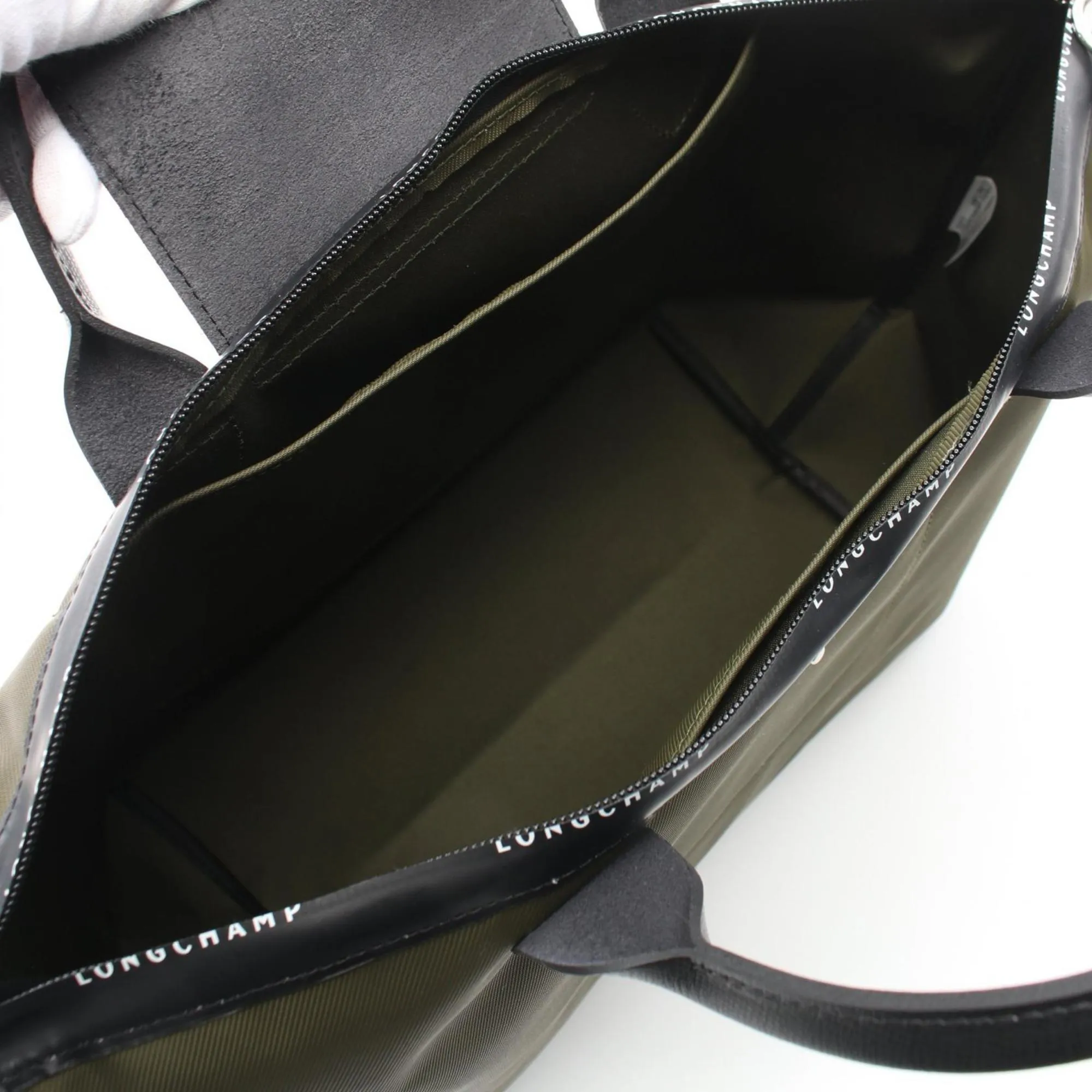 Longchamp  Nylon Leather Tote Bag (Pre-Owned)