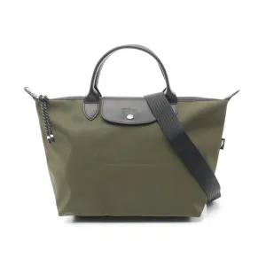Longchamp  Nylon Leather Tote Bag (Pre-Owned)