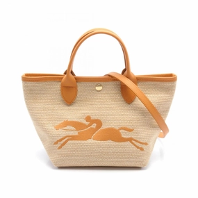 Longchamp   Leather Straw Handbag