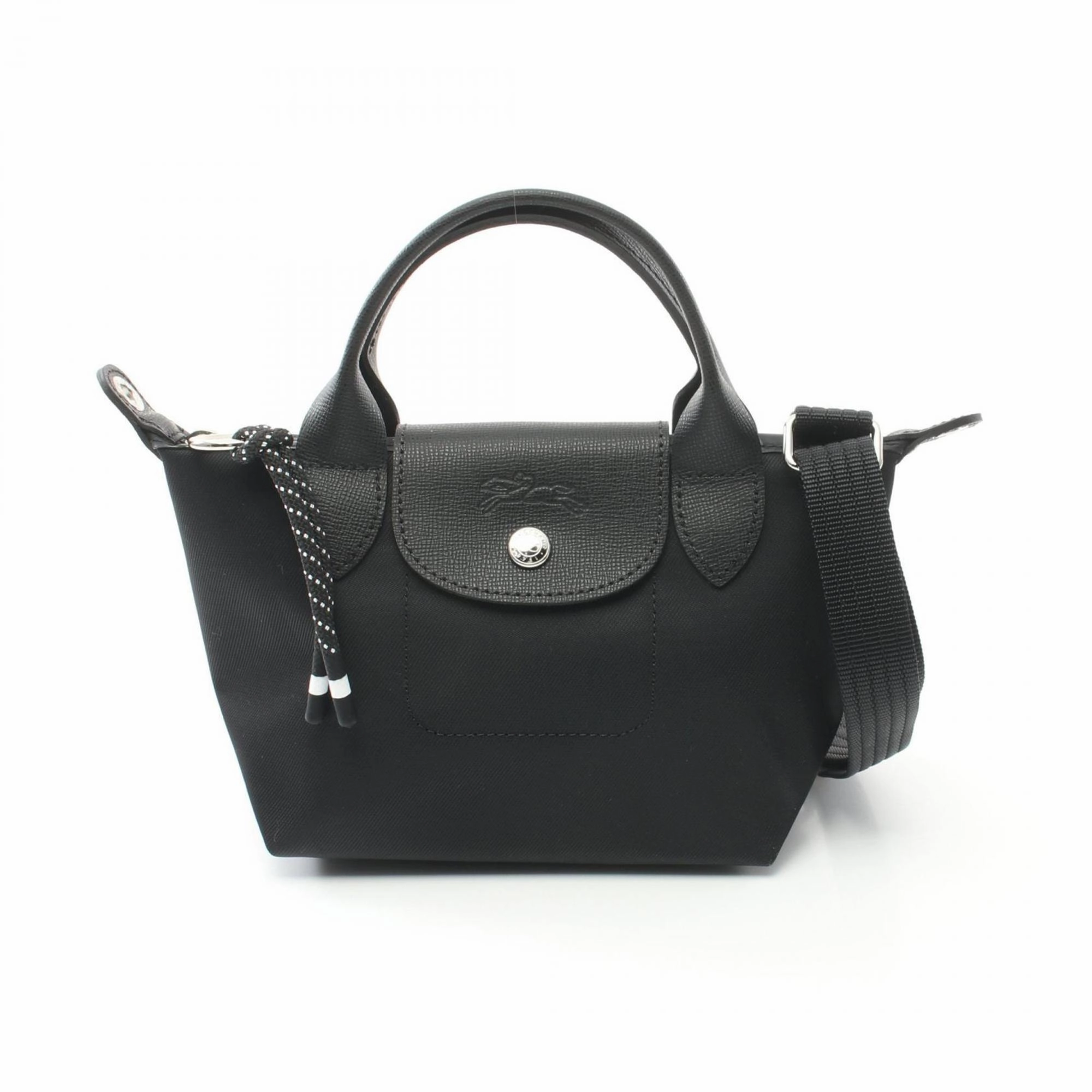 Longchamp Nylon Leather Handbag (Pre-Owned)