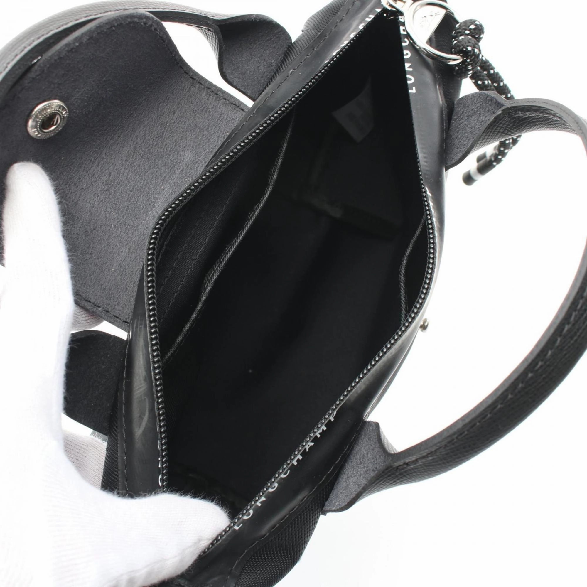 Longchamp Nylon Leather Handbag (Pre-Owned)