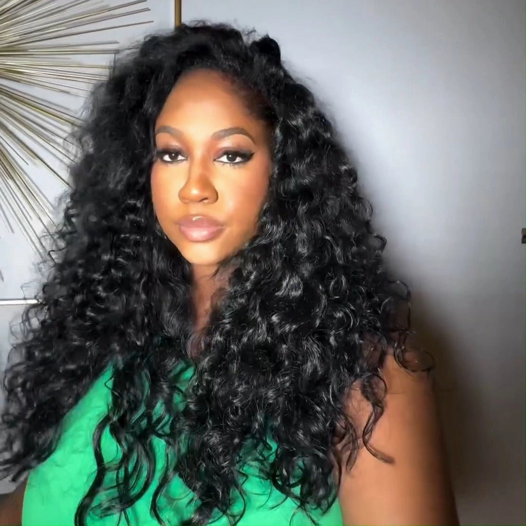 Loose Wave Glueless Wig 13x4 HD Lace Front Wig Pre Plucked Hairline 100% Real Water Wave Human Hair Wig