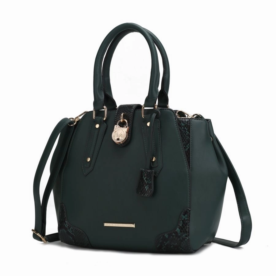 Lorena Snake embossed Vegan Leather Womens Satchel Bag
