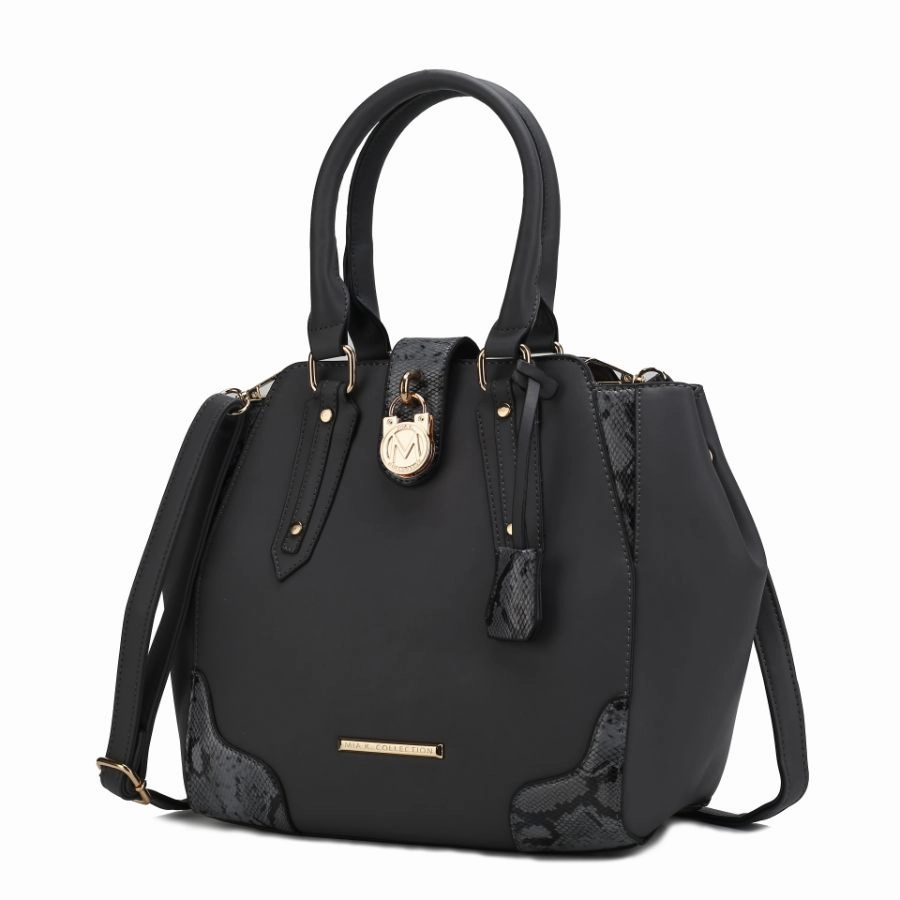 Lorena Snake embossed Vegan Leather Womens Satchel Bag