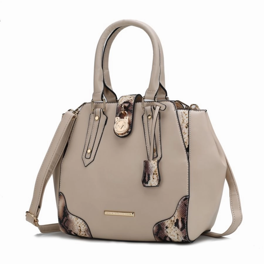 Lorena Snake embossed Vegan Leather Womens Satchel Bag