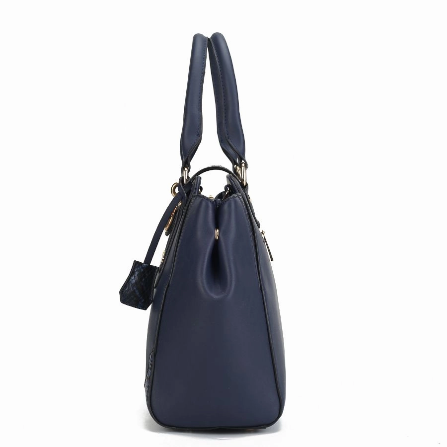 Lorena Snake embossed Vegan Leather Womens Satchel Bag