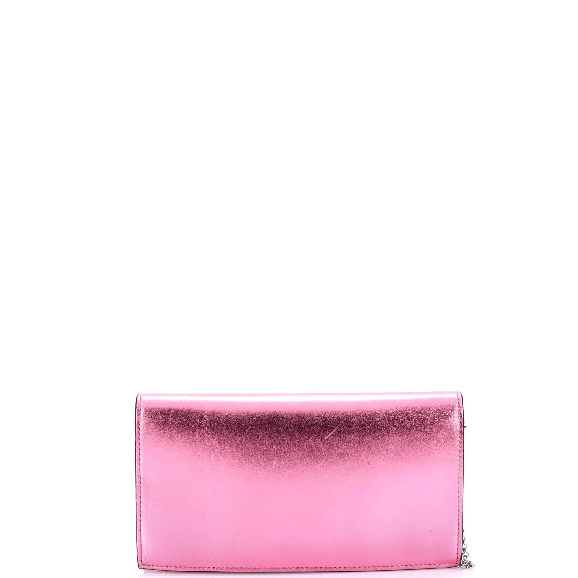 Loubi54 Chain Clutch Metallic Leather
