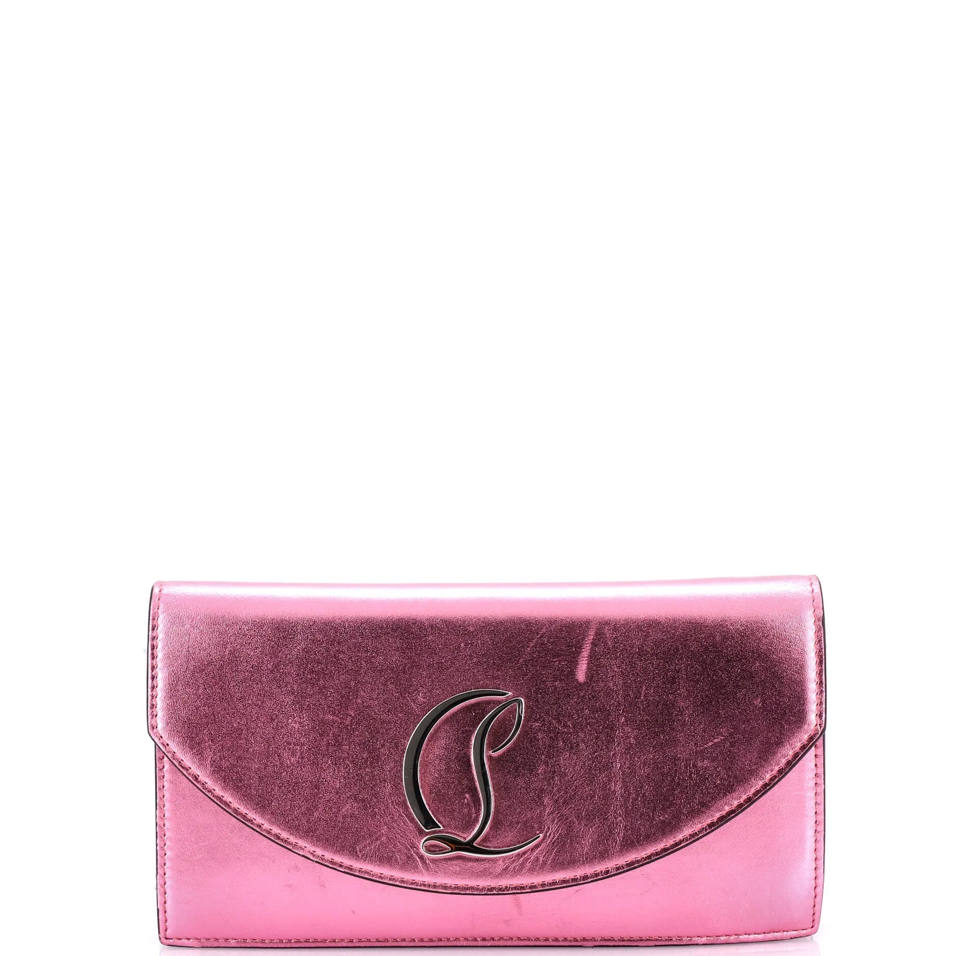 Loubi54 Chain Clutch Metallic Leather