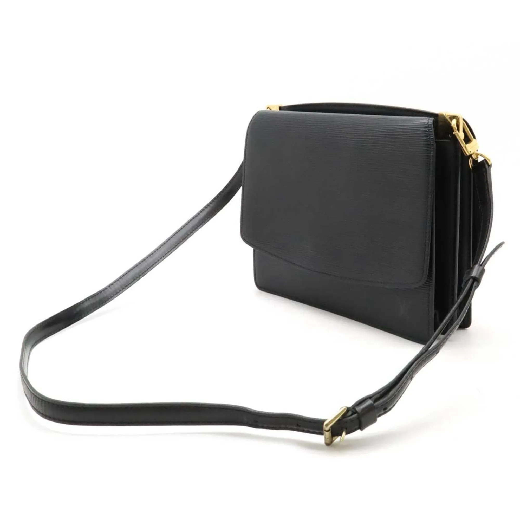 Louis Vuitton Noir Epi Leather Clutch Bag Shoulder Bag (Pre-Owned)