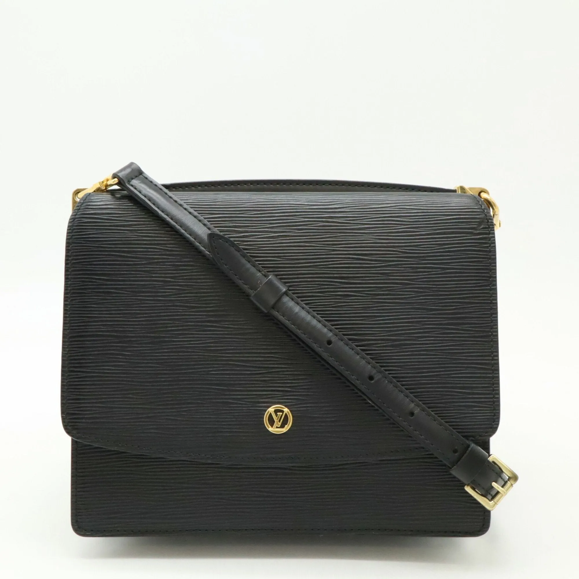 Louis Vuitton Noir Epi Leather Clutch Bag Shoulder Bag (Pre-Owned)