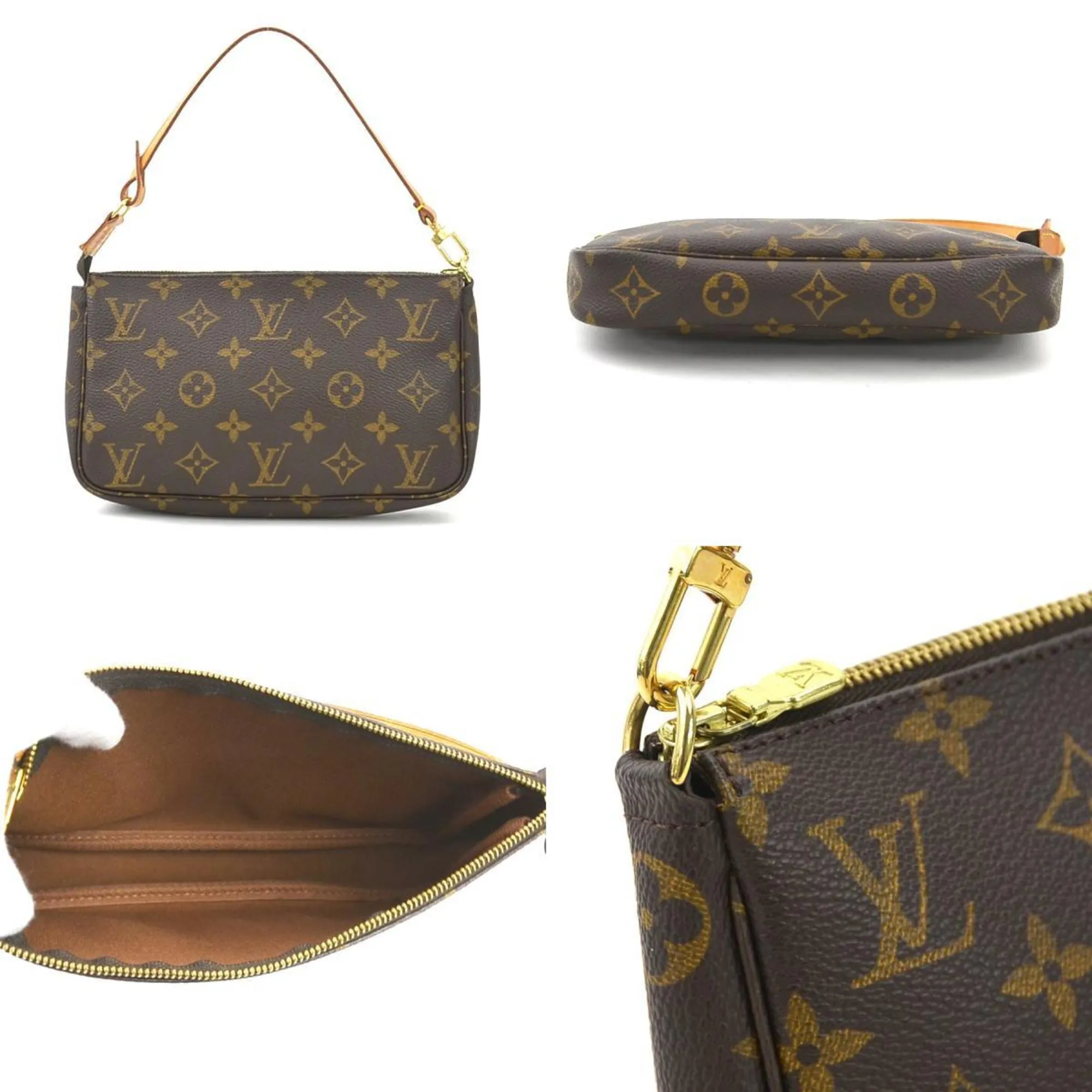 Louis Vuitton Pochette Accessoire Canvas Clutch Bag (Pre-Owned)