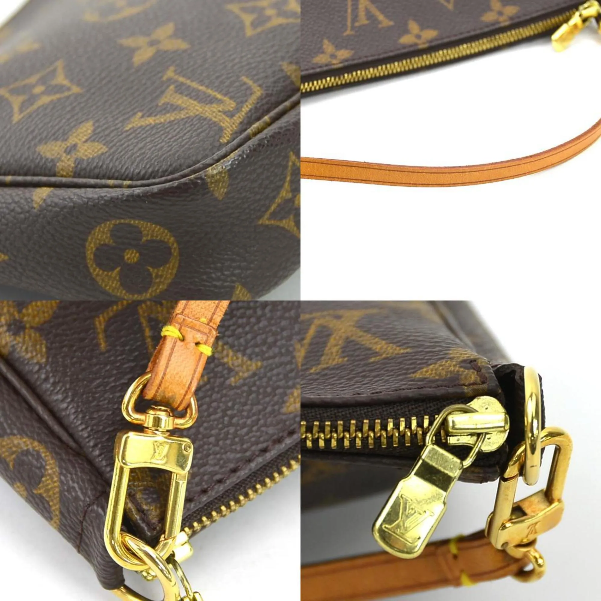 Louis Vuitton Pochette Accessoire Canvas Clutch Bag (Pre-Owned)