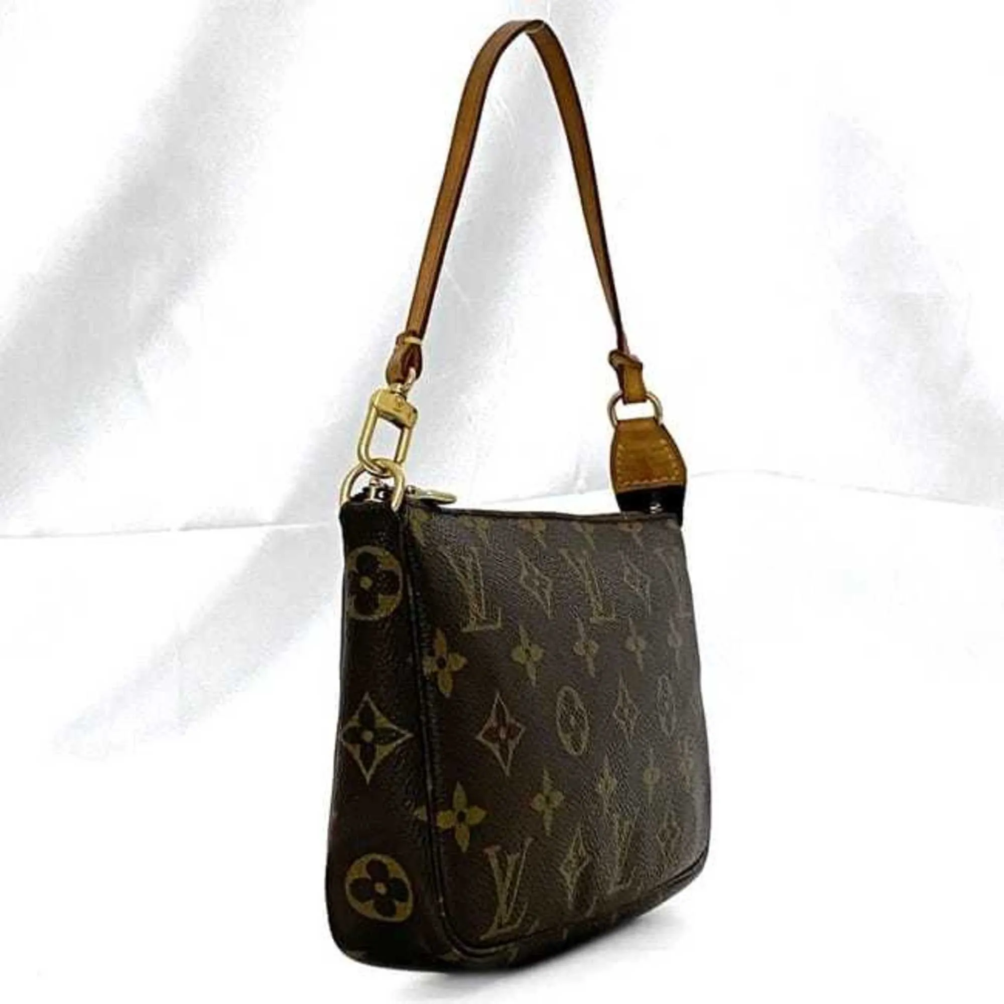 Louis Vuitton Pochette Accessoire Canvas Clutch Bag (Pre-Owned)