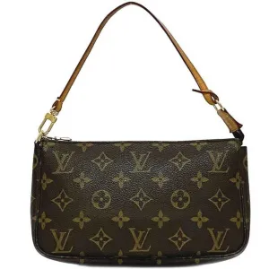 Louis Vuitton Pochette Accessoire Canvas Clutch Bag (Pre-Owned)