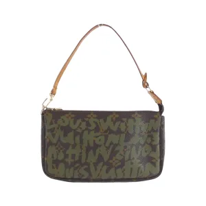 Louis Vuitton Pochette Accessoire Canvas Clutch Bag (Pre-Owned)