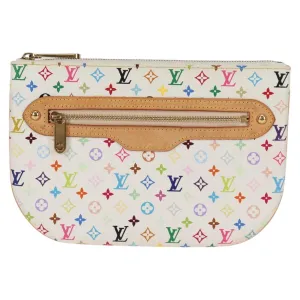 Louis Vuitton Pochette Plat Canvas Clutch Bag (Pre-Owned)