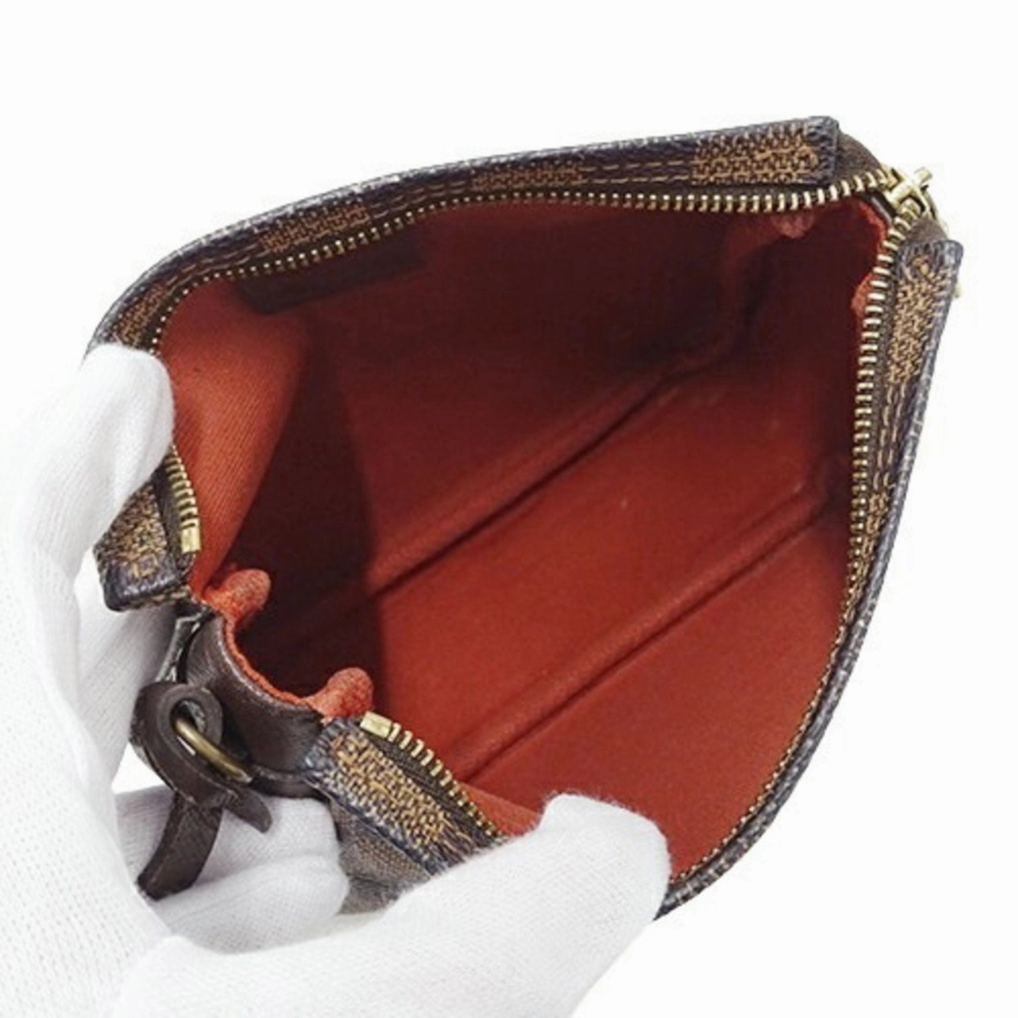 Louis Vuitton Damier Canvas Ebene Damier Canvas Handbag Pouch (Pre-Owned)