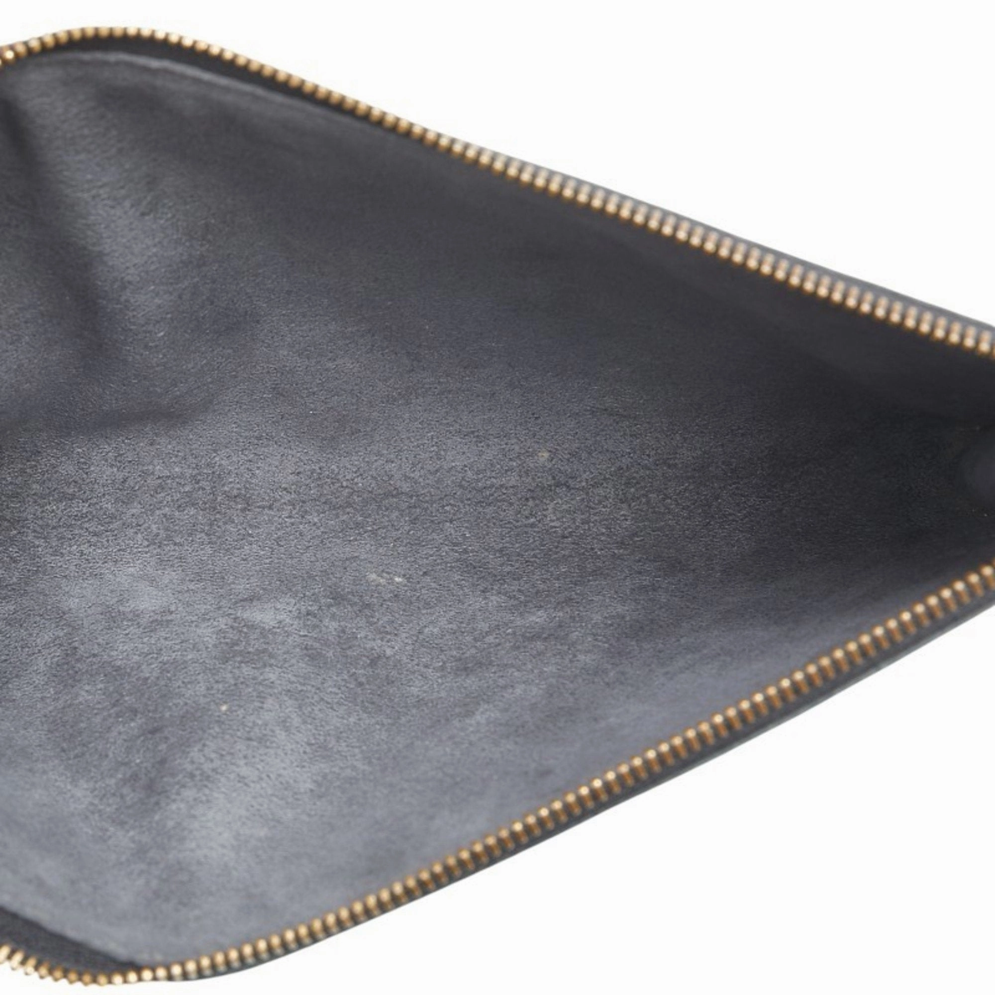 Louis Vuitton Noir Leather Handbag Pochette Pouch (Pre-Owned)