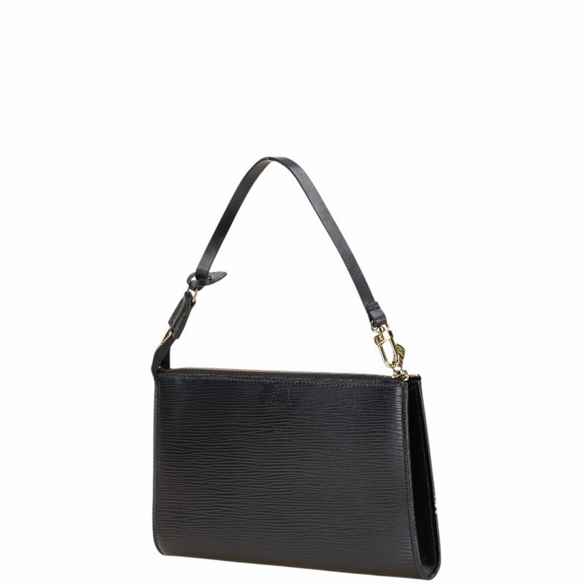 Louis Vuitton Noir Leather Handbag Pochette Pouch (Pre-Owned)