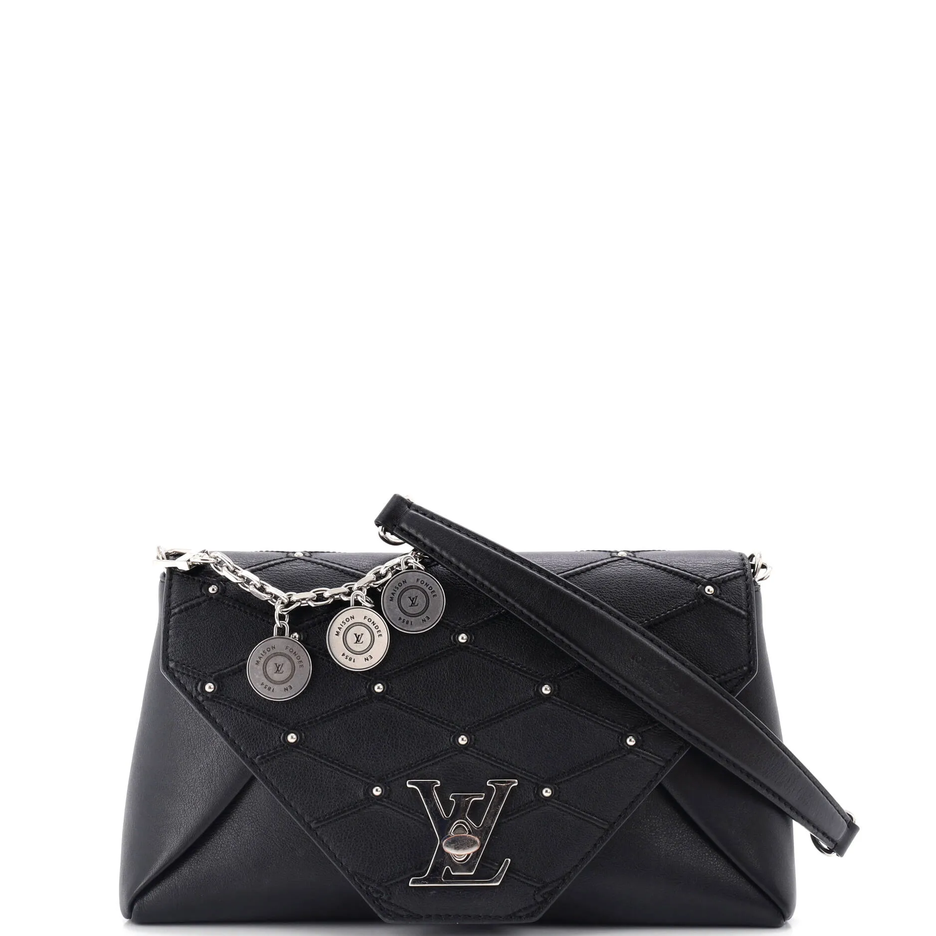 Love Note Chain Clutch Studded Quilted Leather