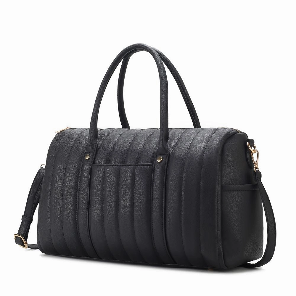 Luana Quilted Vegan Leather Womens Duffle Bag