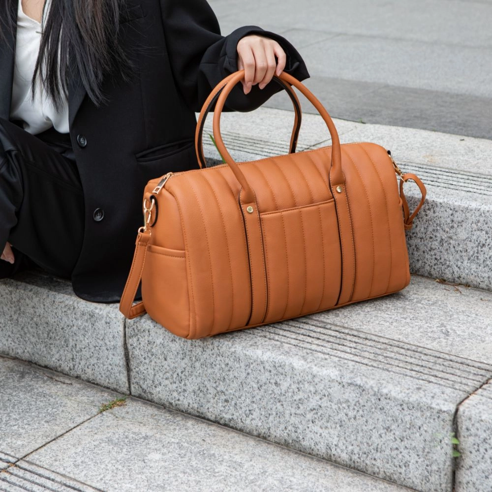 Luana Quilted Vegan Leather Womens Duffle Bag