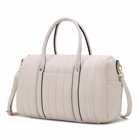Luana Quilted Vegan Leather Womens Duffle Bag