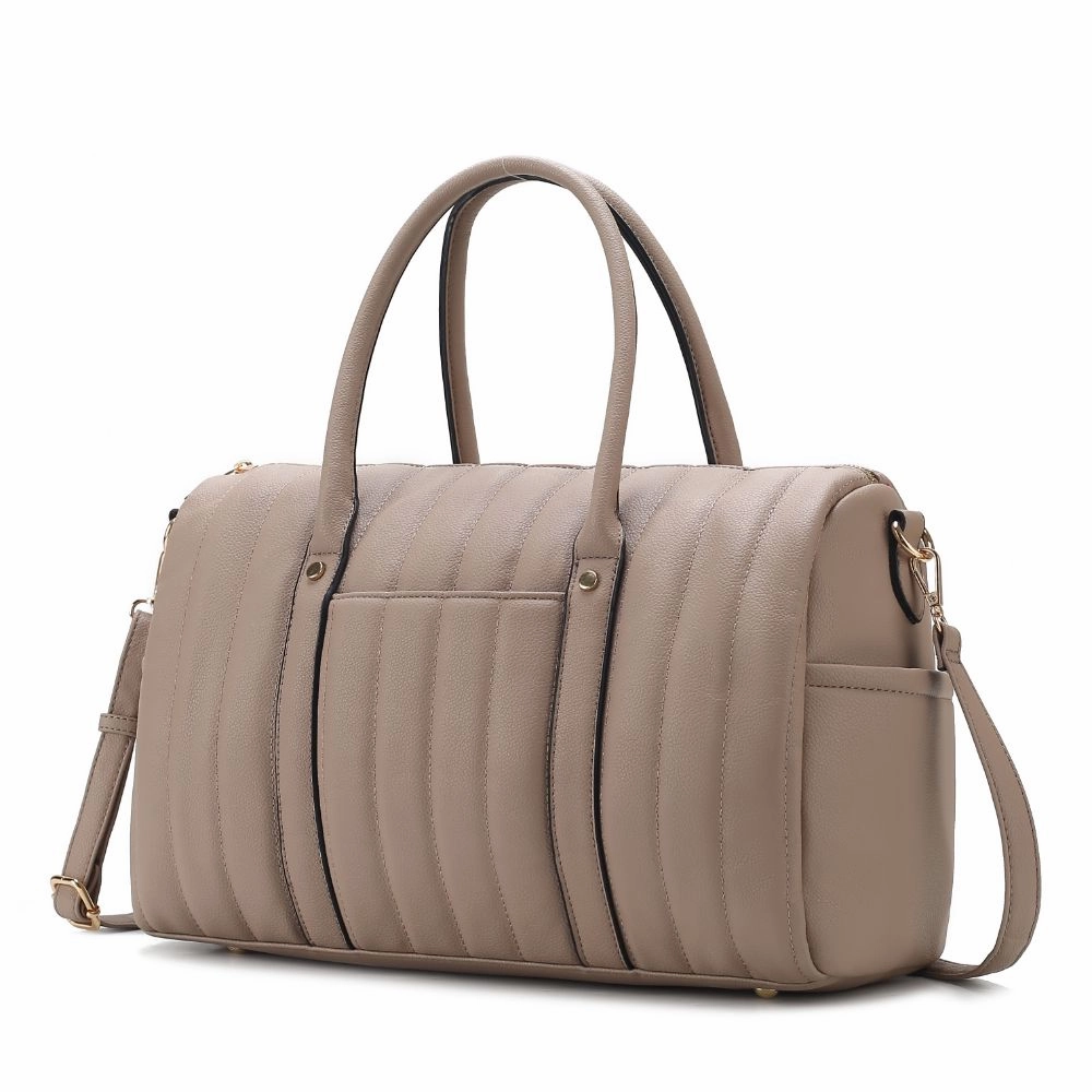 Luana Quilted Vegan Leather Womens Duffle Bag