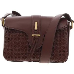 Maecy Womens Mixed Media Leather Crossbody Handbag