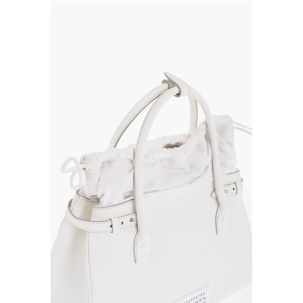 Maison Margiela MM11 Textu Leather Hand Bag with Removable Shoulder Women's Strap