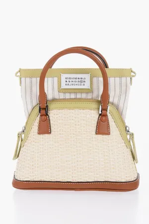 Maison Margiela Mm11 Woven Rafia Bag With Contrasting Detail