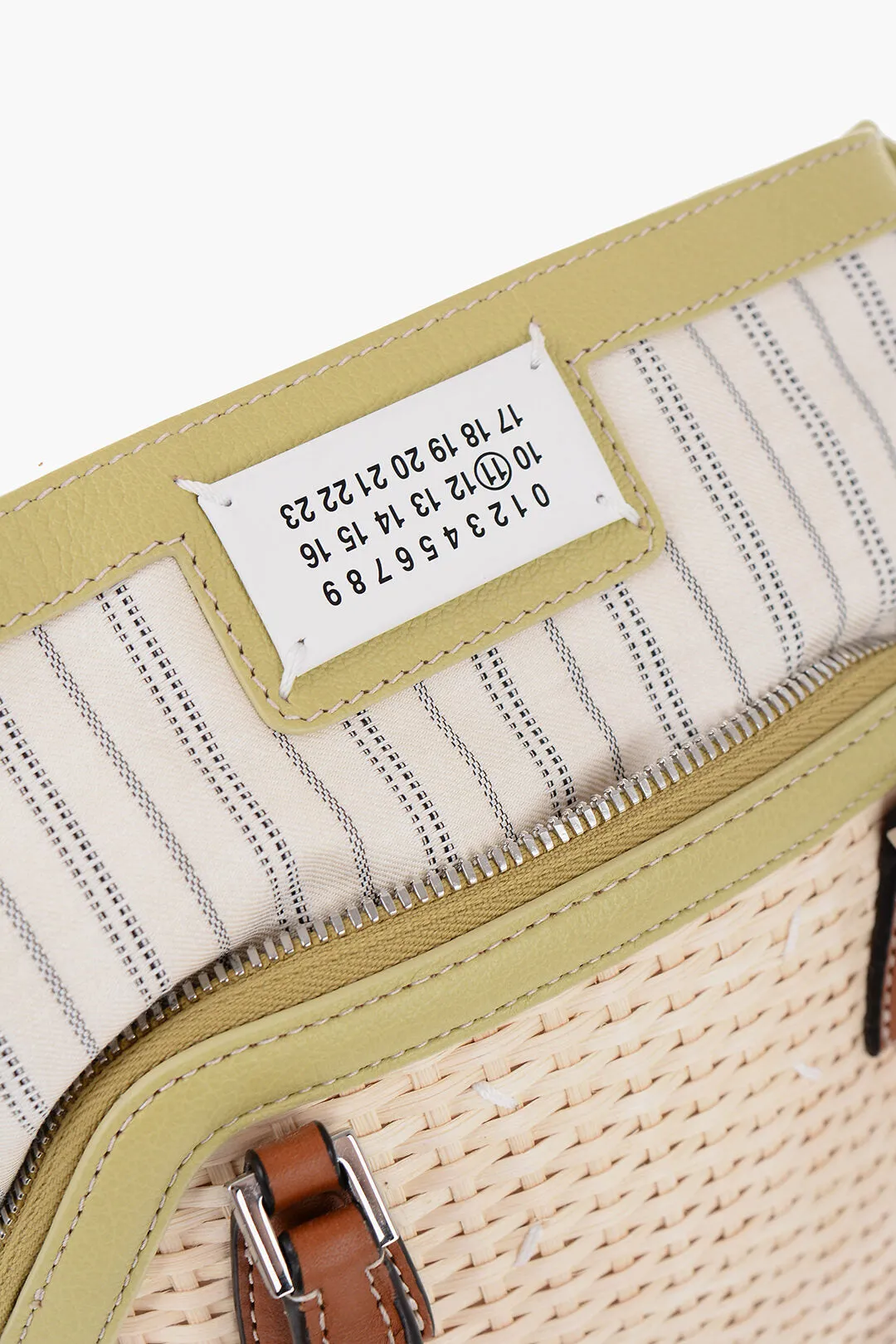 Maison Margiela Mm11 Woven Rafia Bag With Contrasting Detail