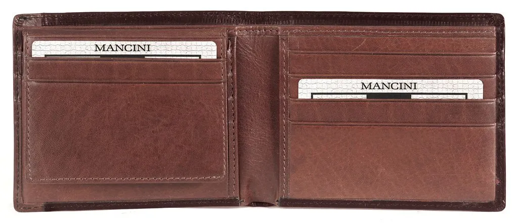 Mancini CASABLANCA Collection Mens Billfold with Removable Passcase (RFID Secure)