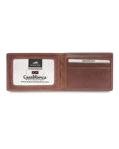 Mancini CASABLANCA Collection Mens Billfold with Removable Passcase (RFID Secure)