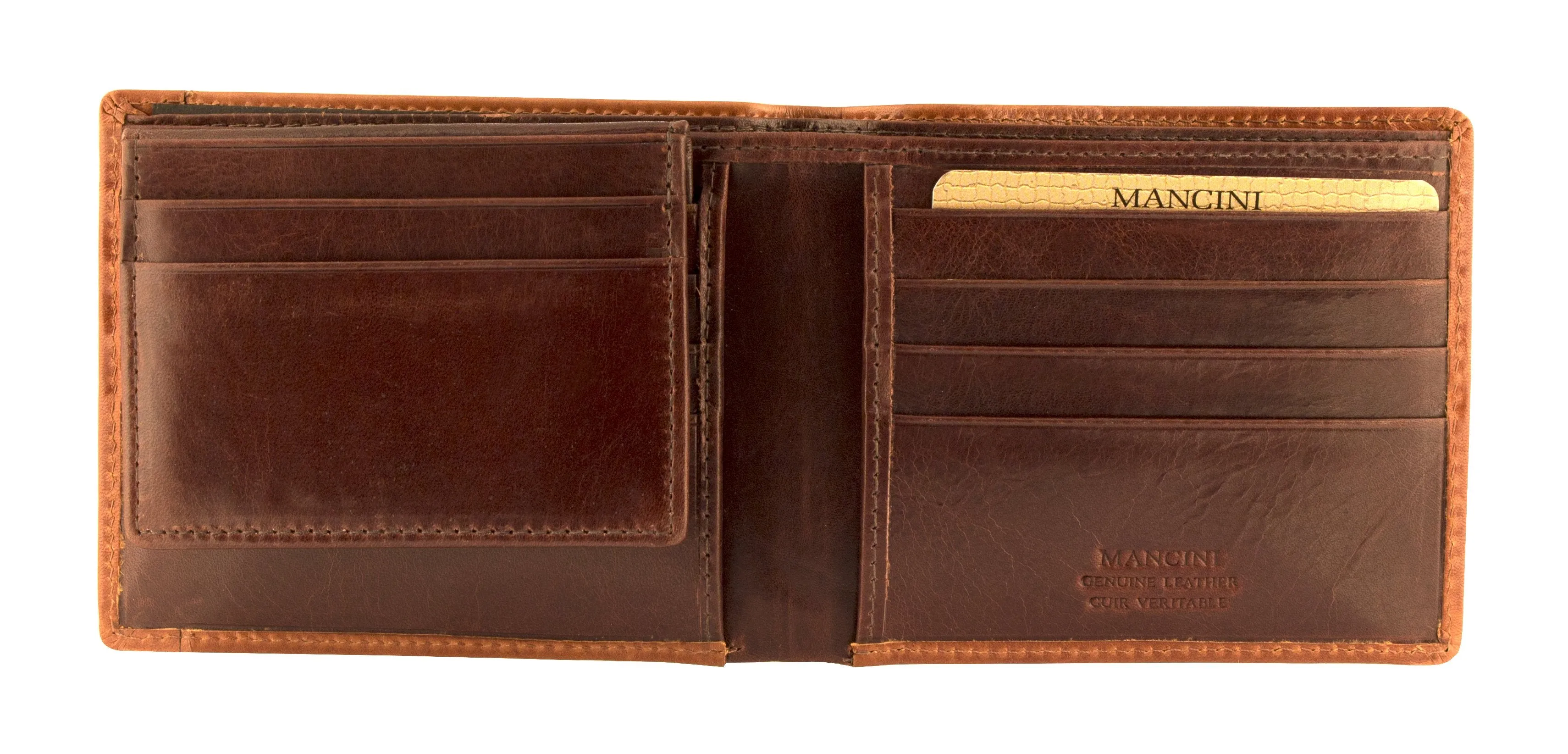 Mancini CASABLANCA Collection Mens Billfold with Removable Passcase (RFID Secure)