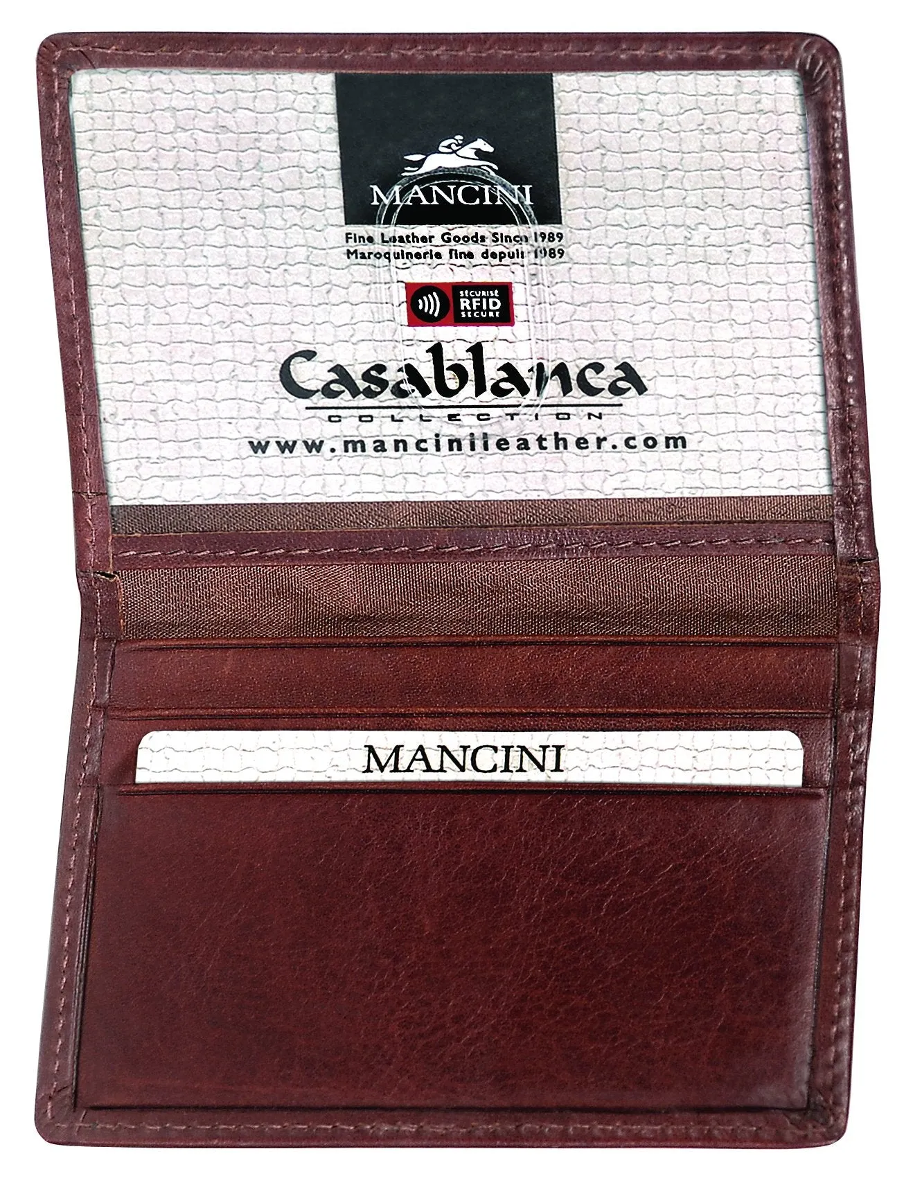 Mancini CASABLANCA Collection Mens Billfold with Removable Passcase (RFID Secure)