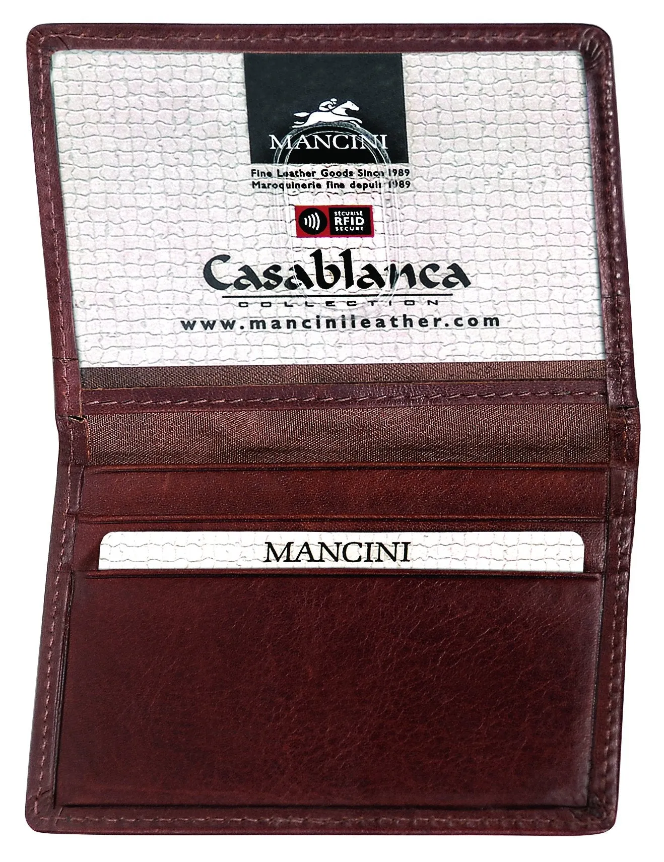 Mancini CASABLANCA Collection Mens Billfold with Removable Passcase (RFID Secure)
