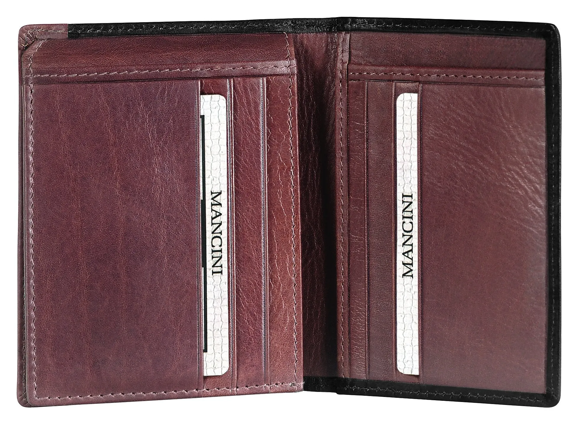 Mancini CASABLANCA Collection Mens Unique Vertical Wing Wallet (RFID Secure)
