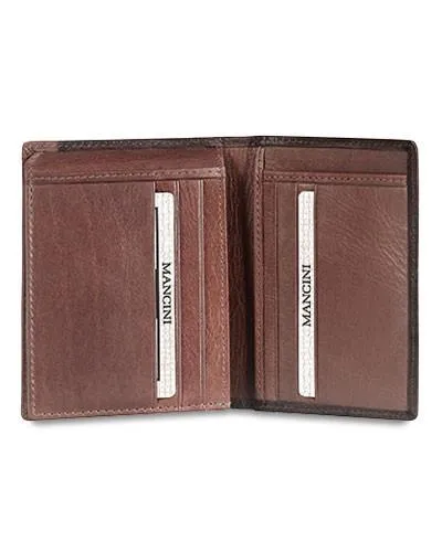 Mancini CASABLANCA Collection Mens Unique Vertical Wing Wallet (RFID Secure)