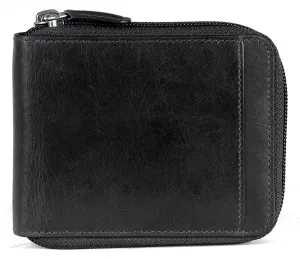 Mancini CASABLANCA Collection Mens Zippered Wallet with Removable Passcase (RFID Secure)