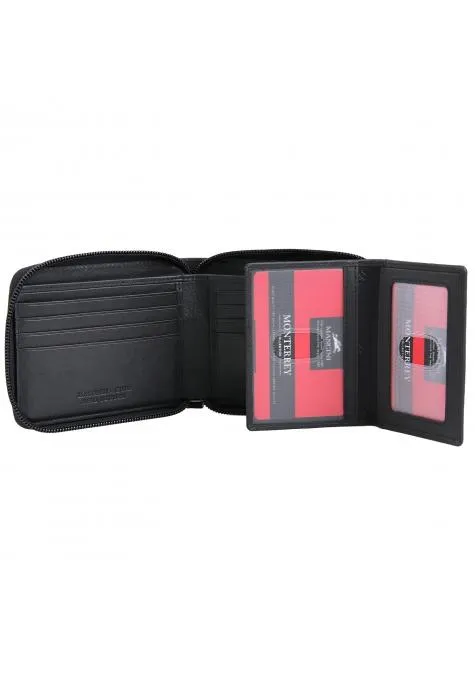 Mancini MONTERREY Mens Zippered Wallet With Removable Passcase