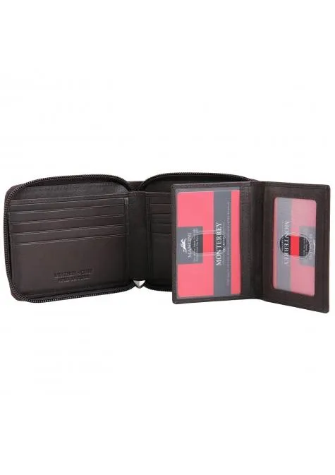 Mancini MONTERREY Mens Zippered Wallet With Removable Passcase