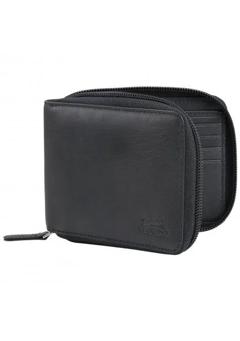 Mancini MONTERREY Mens Zippered Wallet With Removable Passcase