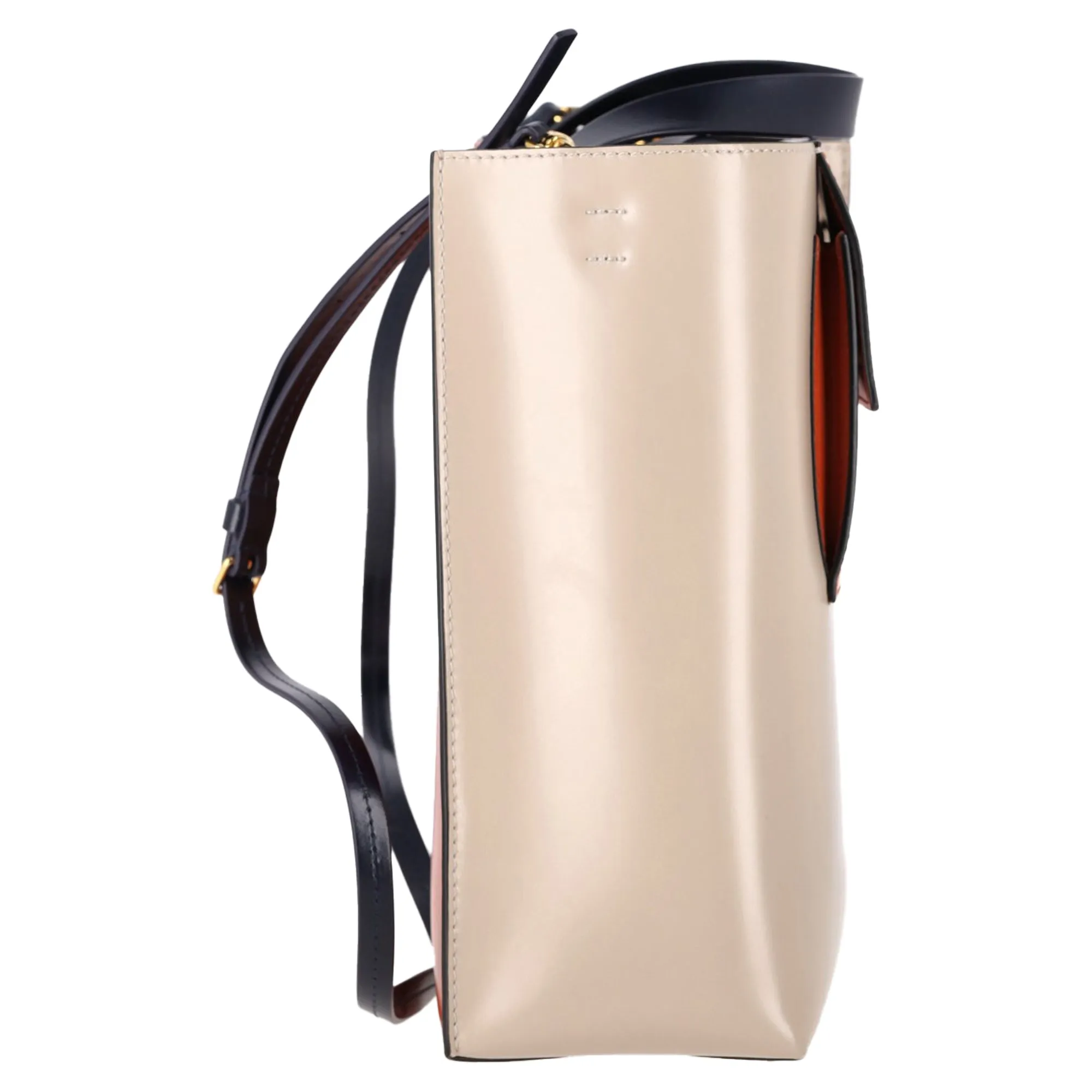 Marni Museo Small Tote Bag in Orange Leather