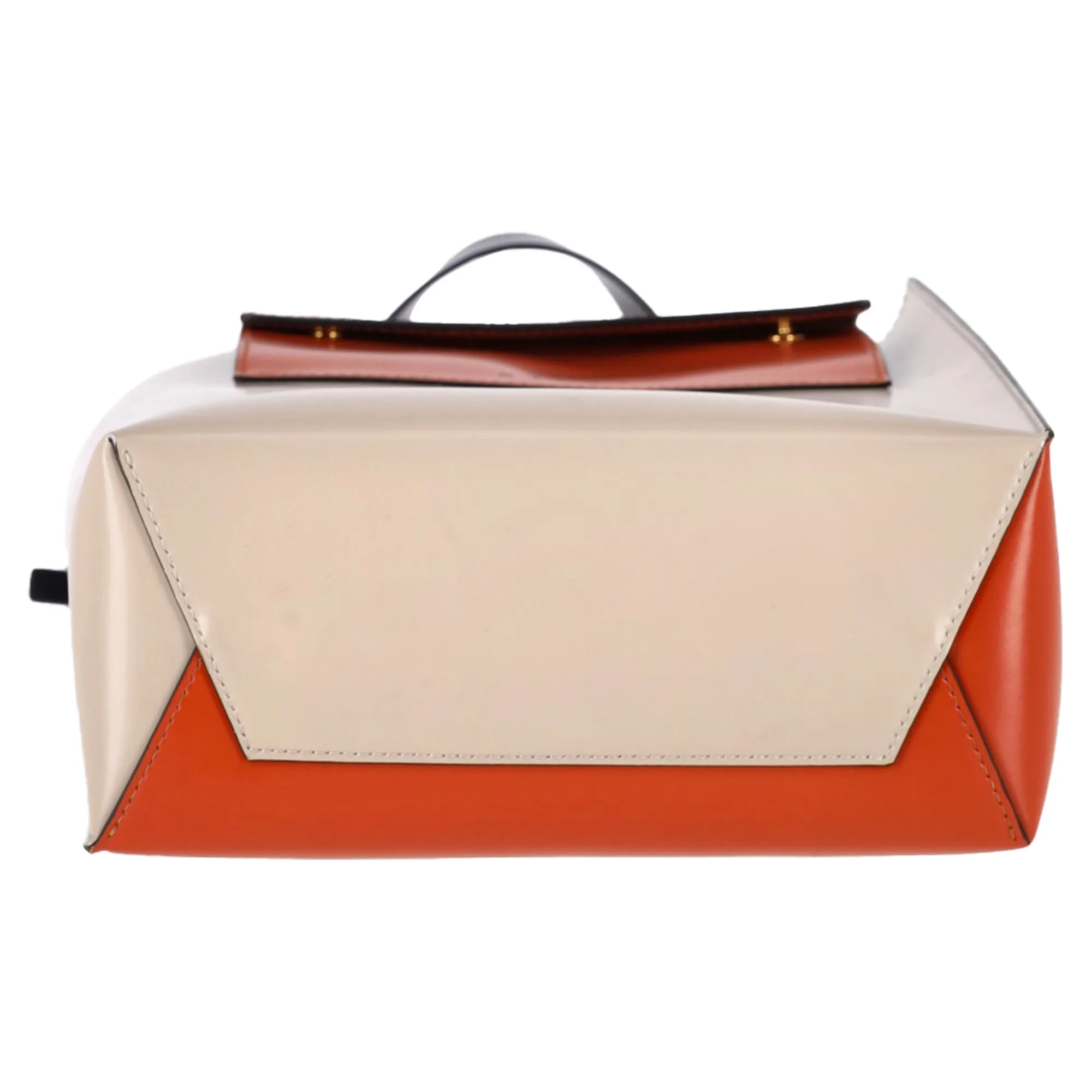 Marni Museo Small Tote Bag in Orange Leather